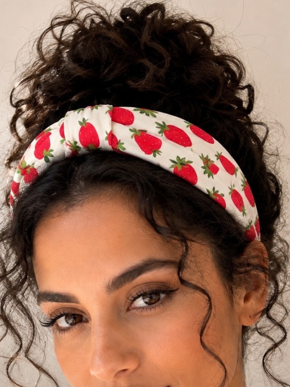 Strawberry Headband Padded Knotted Top Summer Cottagecore Hair Accessory